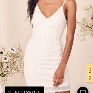Lulus Shine and Sparkle White Sequin Sleeveless Mini Dress